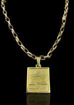 Corrente Boleada 8mm Moeda antiga+ pingente Estrela de Davi