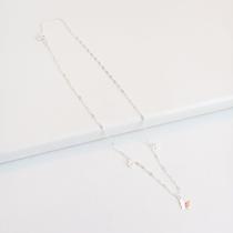 Corrente Borboleta Geométrica e Coração em Zircônia