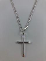 Corrente C/ Crucifixo Prata Maciça 925 Modelo 3 E 1 - 70cm
