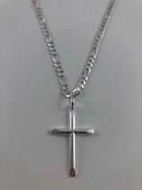 Corrente C/ Crucifixo Prata Maciça 925 Modelo 3 E 1 - 70cm