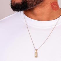 Corrente Cadeado 1mm Pingente Banho Ouro 18k Corrente Cadeado 1mm Pingente Banho Ouro 18k