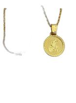 Corrente Cadeado 2Mm + Pingente São Jorge - Banhado A Ouro