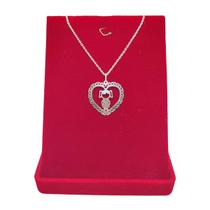Corrente Cadeado 45cm Pingente Menina Coração Prata 925 Corrente Cadeado 45cm Pingente Menina Coração Prata 925