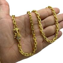 Corrente Cadeado 6mm Fecho Santa Nossa Senhora Ouro 18k
