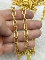 Corrente Cadeado de Arame 2,00mm - Alumínio Anodizado na Cor Ouro - 1 Metro
