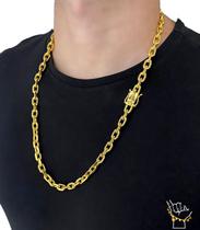 Corrente Cadeado Fecho Especial 8mm - Banhado a Ouro 18k Corrente Cadeado Fecho Especial 8mm - Banhado a Ouro 18k