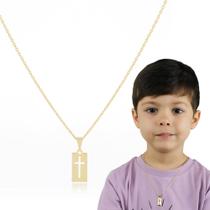 corrente cadeado infantil menino banhado a ouro 04 tamanhos para todas as idades