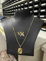 Corrente cadeado quina 2 mm + pingente jesus na placa