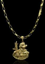 Corrente Carti& 6mm Moeda antiga + tio patinhas tipo 2