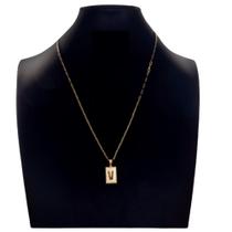 Corrente Carti Fecho Lagosta e letra V Personalizado