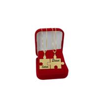 Corrente Casal Amigas Quebra cabeça com iniciais Folheado Corrente Casal Amigas Quebra cabeça com iniciais Folheado