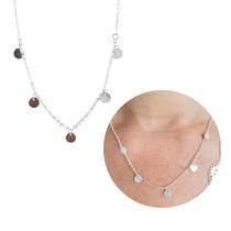 Corrente Choker folheada a Prata com Pingentes Delicados Corrente Choker folheada a Prata com Pingentes Delicados