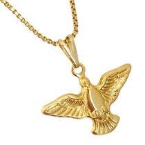 Corrente Colar 60 cm Masculino Pingente Divino Espírito Santo Banhado a Ouro 18k Corrente Colar 60 cm Masculino Pingente Divino Espírito Santo Banhado a Ouro 18k