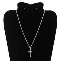 Corrente Colar Aço Inox Pingente Cruz Minimalista Deus Jesus