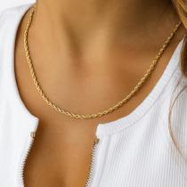 Corrente Colar Aço Inoxidável Cordão Baiano Grossa Trançado