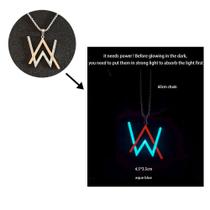 Corrente Colar Brilha no Escuro Pingente Liga de Zinco