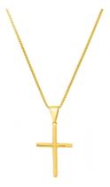 Corrente Colar Com Pingente De Cruz Banhada A Ouro 18K Corrente Colar Com Pingente De Cruz Banhada A Ouro 18K