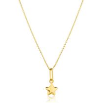 Corrente Colar Cordão Feminino Com Pingente Estrela Mini Ouro 18k