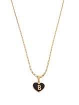 Corrente Colar Cordão Feminino Pingente Coração Paz e Amor Letra Inicial B Personalizado Banhado Em Ouro 18k.