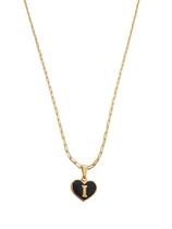 Corrente Colar Cordão Feminino Pingente Coração Paz e Amor Letra Inicial I Personalizado Banhado Em Ouro 18k.