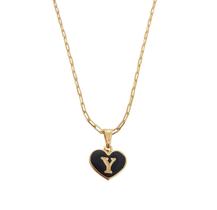 Corrente Colar Cordão Feminino Pingente Coração Paz e Amor Letra Inicial Y Personalizado Banhado Em Ouro 18k.