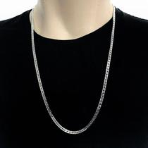 Corrente Colar Elo Duplo 4mm Aço Inoxidavel 70cm Prata