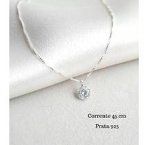 Corrente Colar Feminina De Prata 925 Ponto De Luz