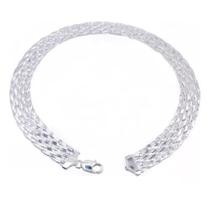 Corrente Colar Feminina Prata 925 11 Fios 45cm 16 Mm Corrente Colar Feminina Prata 925 11 Fios 45cm 16 Mm