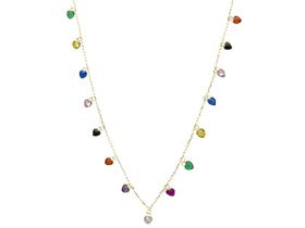 Corrente Colar Feminino 45cm Pingentes Coração Ouro 18k 750 Corrente Colar Feminino 45cm Pingentes Coração Ouro 18k 750