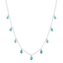 Corrente Colar Feminino Choker Com Pingentes Gotas De Prata 925 Corrente Colar Feminino Choker Com Pingentes Gotas De Prata 925
