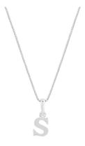 Corrente Colar Feminino Com Pingente Letra S Prata 925