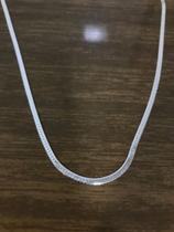 Corrente Colar Feminino Prata Chata 925 45 Cm