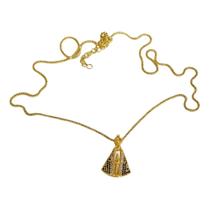 Corrente Colar Feminino Veneziana Nossa Senhora Aparecida Banho Ouro Corrente Colar Feminino Veneziana Nossa Senhora Aparecida Banho Ouro