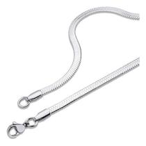 Corrente Colar Modelo Fita Laminada Aço Inox Prateado Corrente Colar Modelo Fita Laminada Aço Inox Prateado