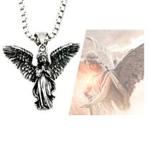 Corrente Colar Pingente Anjo Da Guarda Anjinho Asas Abertas Aço Inox Luxo Fé Corrente Colar Pingente Anjo Da Guarda Anjinho Asas Abertas Aço Inox Luxo Fé