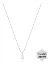 Corrente Colar Prata 925 Maciça Ponto Luz Gota 50cm