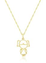 Corrente Colar Singapura 50cm + Pingente Menina Ouro 18k 750 Corrente Colar Singapura 50cm + Pingente Menina Ouro 18k 750