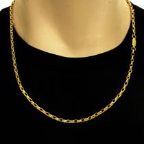 Corrente Colar Tijolinho 3mm Cordão Masculino Banho Ouro 18k