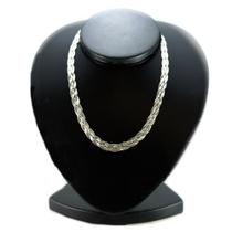 Corrente Colar Trançado 4 Fios Prata Legitima 925 40cmx6mm Corrente Colar Trançado 4 Fios Prata Legitima 925 40cmx6mm