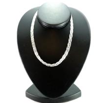 Corrente Colar Trançado Feminino Prata 925 5 Fios 40cmx8mm