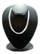 Corrente Colar Transado Feminino Prata 925 5 Fios 45 Cmx7mm