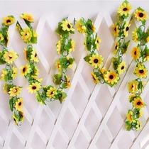 Corrente Com 72 Flores De Girassol Artificial 190cm - D' Anjos Artigos de Decoração