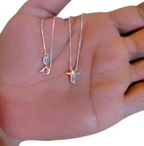 Corrente com Cristo Redentor Pequeno de Prata 925 Corrente com Cristo Redentor Pequeno de Prata 925