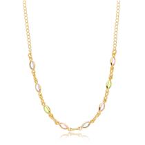 Corrente com Pedras Coloridas Delicadas - Ouro 18k