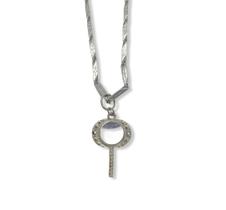 Corrente Com Pingente Abebê Iemanjá 3,5 Cm Niquelado