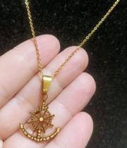 Corrente com Pingente Aço Inox Âncora Porto Seguro