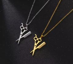 Corrente Com Pingente Aço Inox Corte De Cabelo Barbeiro (prateado) Corrente Com Pingente Aço Inox Corte De Cabelo Barbeiro (prateado)