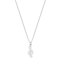 Corrente Com Pingente Clave De Sol Modelo 02 Prata 925 Kl