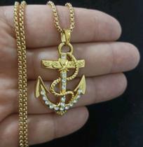 Corrente com Pingente em Aço Inox Âncora do Destino