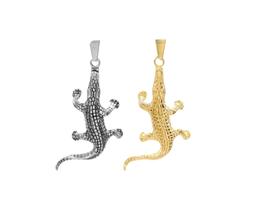 Corrente Com Pingente Em Aço Inox Crocodilo 3d (Prateado) Corrente Com Pingente Em Aço Inox Crocodilo 3d (Prateado)